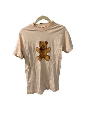 Paramount Sportswear Creepy Eye Bear Vintage Crew Neck Pullover T-shirt Peach S